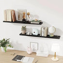 Floating Shelves for Wall, 40 Inch Floating Shelves for Home Decor, Wall Mounted Rustic Wood Shelves, Bathroom, Hanging Deep Shelf for Bedroom, Living Room, Kitchen (Black, Set of 2) by CozyNest Decor