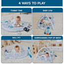 6-in-1 XL Play Mat & Play Gym, Baby Gym, Baby Activity Gym, Sensory Exploration and Motor Skill Development Toys (Space Gray) by TinyTreasures Baby Boutique