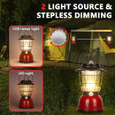 LED Camping Lantern Rechargeable Stepless Dimming Vintage Tent Lamp, 4000mAh Power Bank, IPX5 Waterproof Portable Hanging Camping Tent Light for Camping Hiking Emergency and Power Outage by GreenHaven Gardens