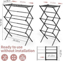 APEXCHASER Clothes Drying Rack, 3-Tier Laundry Drying Rack for Clothes, Expandable Metal Clothing Dryer, Collapsible Towel Rack, Air Drying Rack, Black by TinyTreasures Baby Boutique