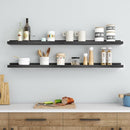 Picture Ledge Shelf for Wall, 48 inch Solid Pine Wood Nursery Book Shelves 2 Packs, Floating Ledge Shelves for Kids' Room Bedroom Bathroom Living Room Photo Frames Office Nursey Wall Decor, Black by TinyTreasures Baby Boutique