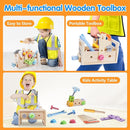 Aliex Wooden Kids Tool Set, 30pcs Toy Tools for Toddlers with Vest, Tool Kit Toddler Montessori Stem Learning Educational Toys for 3 4 5 Years Old Boys Girls, Birthday Gift for Kids by TinyTreasures Baby Boutique