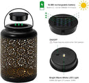 Glitzhome Solar Lantern Black Metal Cutout Flower Outdoor Hanging Solar Light with Handle for Garden Patio Yard Outdoor Decor by GreenHaven Gardens