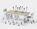 Brelley Kids Table and 6 Chairs Set, Height Adjustable Toddler Desk and Chair Set, Graffiti Desktop, Classroom/Daycare/Home, Children Multi-Activity Table for Ages 2-8 by CozyNest Decor
