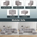 L Lengend Vansen Modular Sectional Sofa U Shaped Couch with Ottoman Modern Reversible Corner Sectional Couch for Living Room (Light Grey, U Shaped Sofa-4) by CozyNest Decor