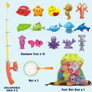 CozyBomB™ Magnetic Fishing Toys Game Set for Kids | Water Table Bathtub Kiddie Pool Party & Pole Rod Net, Plastic Floating Fish Toddler Color Ocean Sea Animals Birthday Age 3 4 5 6 Year by TinyTreasures Baby Boutique