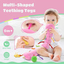 Baby Toys 6-12 Months Music Caterpillar Infant Toys Stuffed Animals 0-3-6 Months Teething Tummy Time Sensory Toys with Mirror Rattle&Pull String for Boys Girls Birthday Gifts|Pink,Knot Limb by TinyTreasures Baby Boutique