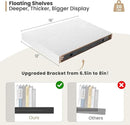 Heimlove 12 Inch Deep Floating Shelves, 16 x 12 inches Long Wall Shelf, Large Extra Display Shelf & Storage Shelf, Rustic Wood Wall Shelves for Fireplace Mantel, White - 2Pack by CozyNest Decor