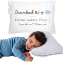 Dreamland Baby Premium Toddler Pillow and White Pillowcase, 13 x 18. Machine Washable, Ergonomic Kids Pillow + Ultra Soft Viscose Pillowcase. Mom-Owned US Business, Premium Materials by TinyTreasures Baby Boutique