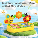 Baby Piano Toy for Kids 0-6-12-18 Months, Light Up Baby Keyboard Musical Toy with Press Pop Bubbles, 4 Modes Toddler Piano for Boys Girls Ages 1-3, Detachable & Portable Infant Toy Gift by TinyTreasures Baby Boutique