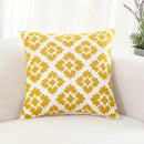 HWY 50 Mustard Yellow Decorative Throw Pillow Covers 18x18 Inch (1 Piece), Embroidered Cotton Farmhouse Cushion Cover Pillow Case for Sofa Couch Living Room Bed, Little Sunflower