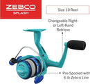 Zebco Splash Junior Spinning Reel and Fishing Rod Combo, 4-Foot 2-Piece Fishing Pole, Size 10 Reel, Changeable Right- or Left-Hand Retrieve, Pre-Spooled with 6-Pound Zebco Line by TinyTreasures Baby Boutique