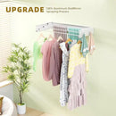 Wall Mounted Drying Rack for Laundry 19.8'', Folding Drying Rack Clothing Wall Mount with 3 Rods and 4 Hooks, Space Saving for Indoor Outdoor Bathroom Balcony (White, 19.8'') by CozyNest Decor