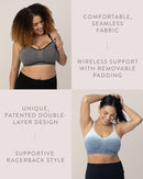 Kindred Bravely Sublime Nursing Sports Bras for Breastfeeding, Soft & Stretchy Maternity Bra by TinyTreasures Baby Boutique