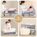 Baby Changing Table with Wheels, Maydolly Portable Foldable Changing Table, Waterproof Diaper Changing Station, Adjustable Height Changing Station, Mobile Nursery for Newborn and Infant (Grey) by TinyTreasures Baby Boutique