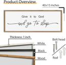 SRSZHIYUE Give It To God And Go to Sleep Sign Wall Decor 40"×15" for Master Bedroom Above Bed Guest Room Over Art Decoration (Wood) by CozyNest Decor