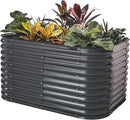 Vego garden 32" Extra Tall Raised Garden Bed Kits, 6 in 1 Modular Raised Planter Box for Vegetables Flowers Fruits Oval Metal Raised Garden Bed- Modern Gray by CozyNest Decor