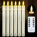 JOSU 6 Pack Flameless Candles with Remote Control Timer, Flickering LED Taper Candles Battery Operated, Christmas Window Light for Candleholder for Home Decor Thanksgiving Wedding Decoration by GreenHaven Gardens
