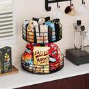 Snack Organizer - Versatile Snack Storage 2 Tier Lazy Susan with Convenient Grab-and-Go Design, Metal Snack Holder for Home, Office, Breakroom, 11.85" L x 11.85" W x 13.3" H (Matte Black) by CozyNest Decor