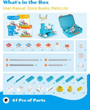 WhalesBot A3 12-in-1 STEM Blocks Coding Robot Kit for Kids, 61-Piece Educational Building Set with Interactive Storytelling, Ideal Toy Gift for Boys & Girls Ages 3-6 by TinyTreasures Baby Boutique