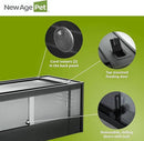 New Age Pet ECOFLEX 60 in Mojave Reptile Lounge in Espresso Black, Durable Wood Plastic Composite Habitat with Vented Side Panels, Removable Sliding Glass Doors, and Mesh Screen Top for Lamp Setup, by CozyNest Decor