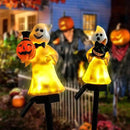 Halloween Decorations – Set of 2 Solar-Powered Ghost Decor with LED Lights, Weather-Resistant Outdoor Lighting for Garden, Pathways, and Parties by GreenHaven Gardens