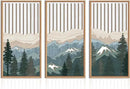 IARTTOP Large Mountain Wood Wall Art Framed Decor Set Of 3, Modern Mountain Landscape Wall Art Nature Artwork Wall Decor For Bedroom, Living room, Office-16 x32 by CozyNest Decor