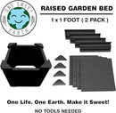 Raised Garden Bed - 1x1 ft Planter Box - Black HDPE - No Tools Needed - DIY Kit for Urban Gardening, Flowers, Herbs & Vegetables - Made in The USA - 2 Pack by GreenHaven Gardens