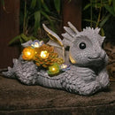 Garden Dragon Statue Outdoor Decor, Dragon Garden Sculpture Waterproof Solar LED Lights Resin Succulent Decorations for Outside Lawn Patio Patio Yard Ornament Gifts by GreenHaven Gardens