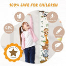 Personalized Name Growth Chart Wall Decor for Kids – Canvas Removable Height Chart Measuring Ruler 59" x 7.9" (Zoo） by TinyTreasures Baby Boutique