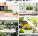VIVOSUN Self-Watering Planters, 4-Pack 10.5 Inch Compact Rectangular Window Herb Planter Box with 10 PCS Plant Labels, Plant Container for Basil, Flowers, Succulents, Indoor & Outdoor by GreenHaven Gardens