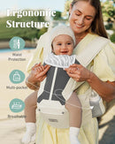 Baby Carrier, Baby Holder Carrier Newborn to Toddler - Ergonomic, Cozy and Breathable Baby Carrier with Hip seat for 7-50lbs by TinyTreasures Baby Boutique