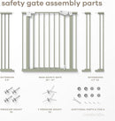 Comfy Cubs Baby Safety Gate with 3 Extensions - Adjustable 42" x 1.9" x 30" Q195 Steel Doorway Barrier - Powder-Coated Finish for Stairs and Doorways - Walk-Through Design Pet Gate - Sage by TinyTreasures Baby Boutique