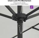 PURPLE LEAF 14ft Patio Market Umbrella Outdoor Double-Sided Umbrella with Base and Crank Rectangle Table Umbrella for Pool Deck Garden, White by GreenHaven Gardens