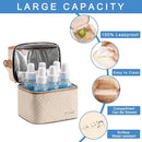 Breastmilk Cooler Bag with Ice Pack & Mat Fit 6 Bottles Up to 9 Ounce, Baby Bottle Cooler Bag for Moms, Daycare & Travel, Black by TinyTreasures Baby Boutique