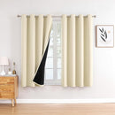 ChrisDowa 100% Blackout Curtains 63 inch Long for Bedroom with Black Liner, 2 Thick Layers Total Blackout Thermal Insulated Grommet Window Curtains 2 Panels Set (Light Beige, 52 x 63 Inch) by TinyTreasures Baby Boutique