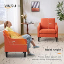 VINGLI Burnt Orange Mid Century Modern Accent Chair for Living Room & Bedroom, Scooped Arm, Upholstered Comfy Chair for Apartment, Waiting Room by CozyNest Decor
