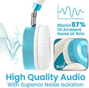 Puro Sound Labs JuniorJam Plus Volume-Limiting Wireless Bluetooth Headphones for Kids, Secure Audio with Adjustable On-Ear Design, 22-Hour Battery, Ideal for Tablets, Smartphones & PCs - Teal by TinyTreasures Baby Boutique