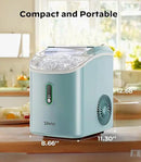 Silonn Nugget Ice Maker Countertop, Portable Pellet Ice Machine with Self-Cleaning Function, Sonic Ice Maker Produces 33lbs of Chewable Ice in 24 Hours, Ideal for Home Kitchen and Office, Green by CozyNest Decor