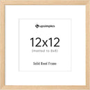 upsimples 12x12 Frame, Natural Solid Wooden Picture Frames, Display 8x8 with Mat or 12 x 12 Without Mat, Wall or Tabletop, 1 Pack, Natural by CozyNest Decor