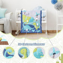 Wowelife Dinosaur Mini Crib Bedding Set for Boys Blue Premium 3-Piece Baby Bedding Sheet Set Dinosaurs Nursery Crib Set Crib Comforter Set Breathable and Soft for Baby by TinyTreasures Baby Boutique