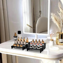 Display Wood Risers Wooden Stand 3 Tier Black Wood Racks Decorative Rectangular, 2 Set 6 Piece Cupcake Stands Cologne Perfume Organizer Dessert Showcase(Black) by CozyNest Decor