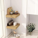 Fun Memories 12 Inch Floating Shelf, Rustic Wood Wall Shelves for Wall Decor & Storage, 12 x 12 Floating Shelf for Living Room, Bathroom, Bedroom, Oak, Set of 2 by CozyNest Decor