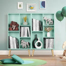 LEYAOYAO 5 Cube Bookshelf 3-Tier Bookcase with Legs,Mint Green Kids Book Shelf Cute Storage Organizer,Free Standing Open Toy Shelves Wood Bookshelves,Display Bookcases for Bedroom,Living Room,Nursery by CozyNest Decor