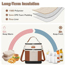 Mancro Breast milk Cooler Travel Bag Fits 6 Bottles Up to 9 Ounces，Double Layer Baby Bottle Cooler Bag with Ice Pack，Insulated Baby Bottle Bags for Daycare & Nursing Moms,Black and Brown by TinyTreasures Baby Boutique