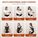 FRUITEAM Baby Carrier, Upgraded Adjustable Knob, 6-in-1 Baby Carrier Newborn to Toddler, Safety-Certified Baby Hip Seat Carrier, Perfect for Travelling Shopping Breastfeeding by TinyTreasures Baby Boutique