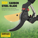 Yesker Pruning Shears for Gardening 8" Professional Bypass Garden Scissors Yard Clippers with Sharp Carbon Steel Blade Heavy Duty Hand Pruners for Branch Flower Plant Trimming Cutting Gardening Tools by GreenHaven Gardens