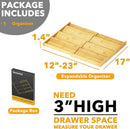 SpaceAid Bamboo Spice Drawer Organizer, (Need 3" Deep Drawer) Expandable 4 Tier Spices Rack for Cabinet, Kitchen Seasoning Storage Insert (Jars Not Included, From 12" to 23" Wide) by CozyNest Decor