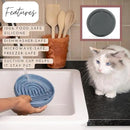 The Slowdown Bowl Silicone Slow Feeder for Cats & Kittens, Slow Eating Mealtime Solution with Modern Lick Mat Design, Reduces Gulping, Fits 1 Cup 6” Across x 1.25” Tall, Small-Tan by CozyNest Decor