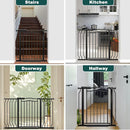 62.5"-71.6" Extra Wide Baby Gate for Doorways No Drill, Pressure Mounted Dog Gate Indoor, Walk Thru Pet Gate for Cat Dog Child,Pet Gates for The House Doorway Black by TinyTreasures Baby Boutique